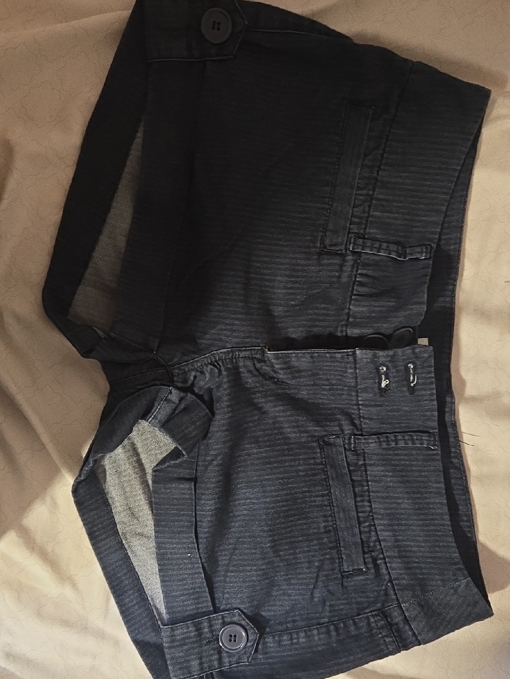Charlotte Russe Dark Navy Pinstripe Shorts